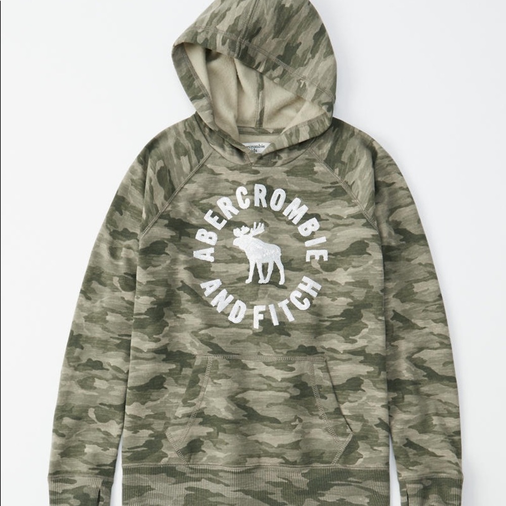 Green Camo Abercrombie Kids Hoodie